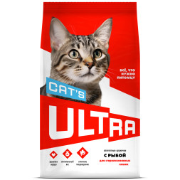 Ultra полнорационный сухой корм для взрослых стерилизованных кошек и кастрированных котов, с рыбой - 3 кг