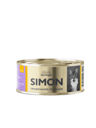 Simon влажный корм для котят, паштет с курицей и брокколи, в консервах - 100 г х 16 шт