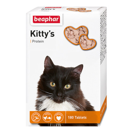 Beaphar Kittys витаминизированное лакомство-сердечки для кошек с протеином - 180 таблеток