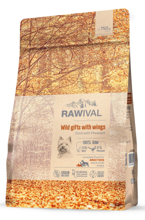 Rawival Wild Gifts with Wings сухой корм для взрослых собак карликовых и малых пород с уткой и фазаном - 750 г