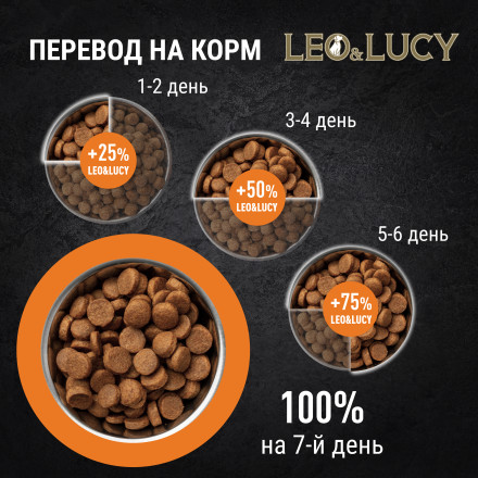 LEO&amp;LUCY сухой холистик корм для взрослых собак средних пород с кроликом и тыквой - 12 кг