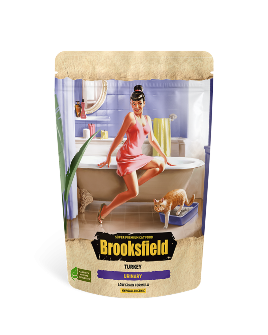 Brooksfield Low Grain Adult Cat Urinary Turkey сухой корм для взрослых кошек, профилактика МКБ, с индейкой и рисом - 400 г