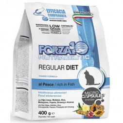 Forza10 Regular Diet сухой корм для взрослых кошек при аллергии и повышенной чувствительности к животным белкам с рыбой - 400 г