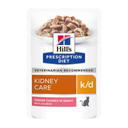 Hills Prescription Diet k/d Kidney Care влажный диетический корм для кошек для поддержания здоровья почек с лососем - 85 г х 12 шт
