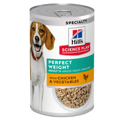 Hills Science Plan Perfect Weight влажный корм для взрослых собак для поддержания оптимального веса, с курицей и овощами, в консервах - 363 г х 6 шт