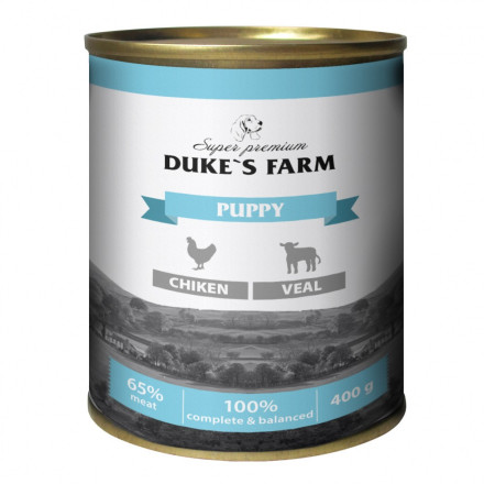 Duke&#039;s Farm влажный корм для щенков паштет из курицы с телятиной, в консервах - 400 г х 24 шт