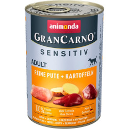 Animonda Gran Carno Sensitiv влажный корм для собак с чувствительным пищеварением с индейкой и картофелем - 400 г (6 шт в уп)