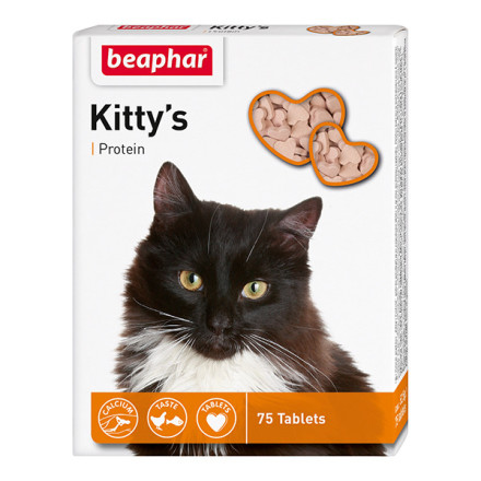 Beaphar Kittys витаминизированное лакомство-сердечки для кошек с протеином - 75 таблеток