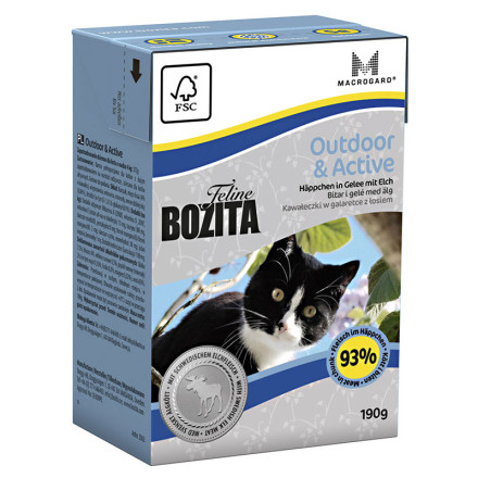Bozita Funktion Outdoor &amp; Active кусочки лося в желе для активных кошек - 190 г