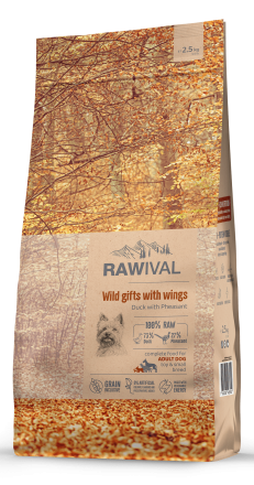 Rawival Wild Gifts with Wings сухой корм для взрослых собак карликовых и малых пород с уткой и фазаном - 2,5 кг