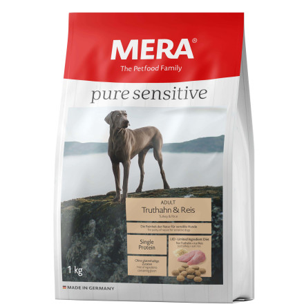 Mera Pure Sensitive Adult Truthahn &amp; Reis сухой корм для взрослых собак с индейкой и рисом - 1 кг