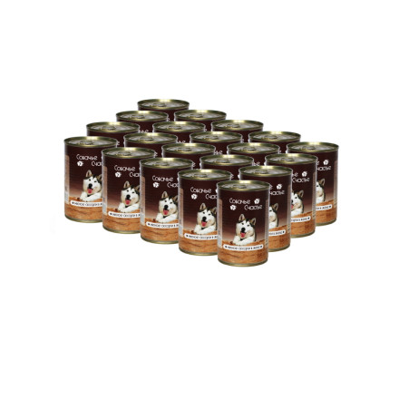 Собачье Счастье влажный корм для собак мясное ассорти в желе, в консервах - 410 г х 20 шт