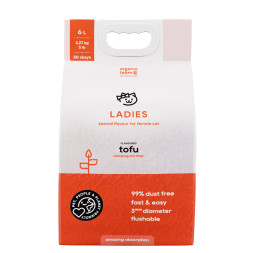 Organic Team Tofu Ladies комкующийся наполнитель для кошачьего туалета, для леди - 6 л (2,27 кг)