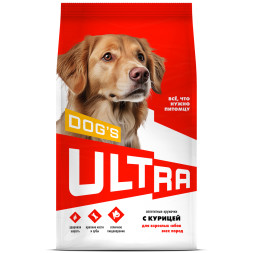 Ultra полнорационный сухой корм для взроcлых собак всех пород, с курицей - 3 кг