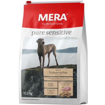 Mera Pure Sensitive Adult Truthahn &amp; Reis сухой корм для взрослых собак с индейкой и рисом - 12, 5 кг