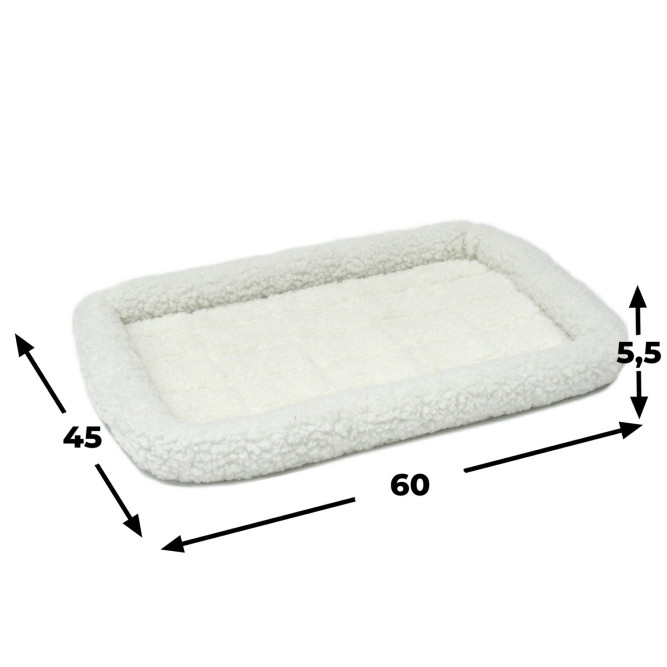 Лежанка MidWest Pet Bed для собак и кошек флисовая 60х45 см, белая
