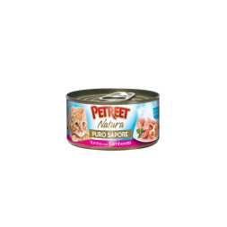 Petreet влажный корм для взрослых кошек с кусочками тунца и креветок в рыбном супе - 70 г