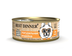 Best Dinner High Premium Holistic влажный корм для взрослых собак с индейкой, в консервах - 100 г х 24 шт