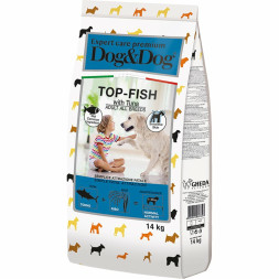Dog&amp;Dog Expert Premium Top-Fish сухой корм для взрослых собак с тунцом - 14 кг