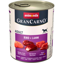 Animonda Gran Carno влажный корм для взрослых собак с говядиной и ягненком - 800 г (6 шт в уп)