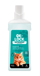Ok-Lock Антизапах жидкий наполнитель для кошачьего туалета, с ароматом свежести - 500 мл