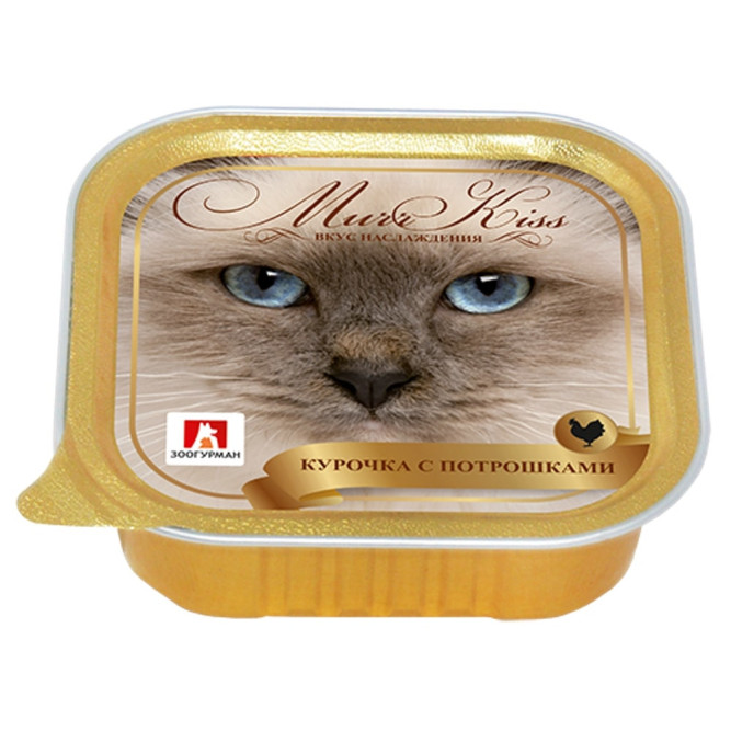 Зоогурман МуррКисс влажный корм для взрослых кошек, с курочкой и потрошками - 100 г x 15 шт