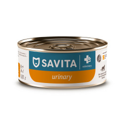 Savita Urinary S/O влажный диетический корм для взрослых кошек при мочекаменной болезни, паштет с индейкой, в консервах - 100 г х 12 шт