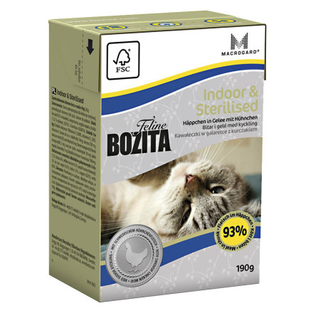 Bozita Funktion Indoor &amp; Sterilised кусочки курицы в желе для домашних и стерилизованых кошек - 190 г