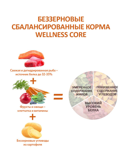 Wellness Core сухой корм для взрослых собак мелких пород с лососем и тунцом 1,5 кг