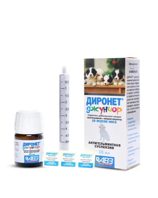 Диронет джуниор антигельминтная суспензия для котят и щенков - 15 мл