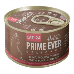 Prime Ever Delicacy мусс для взрослых кошек с тунцом и креветками - 80 г х 24 шт