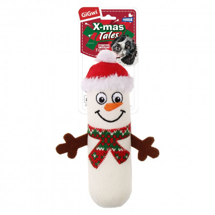 GiGwi игрушка для собак Маленький снеговик с пищалкой