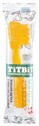 TiTBiT лакомство для собак мелких пород Дентал+ зубная щетка с мясом индейки - 13 г