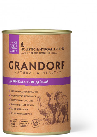 Grandorf wild Boar With Turkey влажный корм для собак всех пород, кабан с индейкой - 400 г