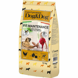 Dog&amp;Dog Expert Premium Fit-Maintenance сухой корм для взрослых собак, для контроля веса, с курицей - 14 кг