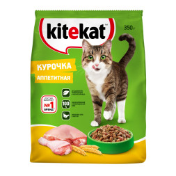 Kitekat сухой корм для взрослых кошек с аппетитной курочкой - 350 г