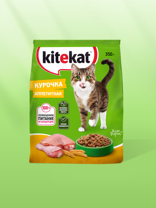 Kitekat сухой корм для взрослых кошек с аппетитной курочкой - 350 г