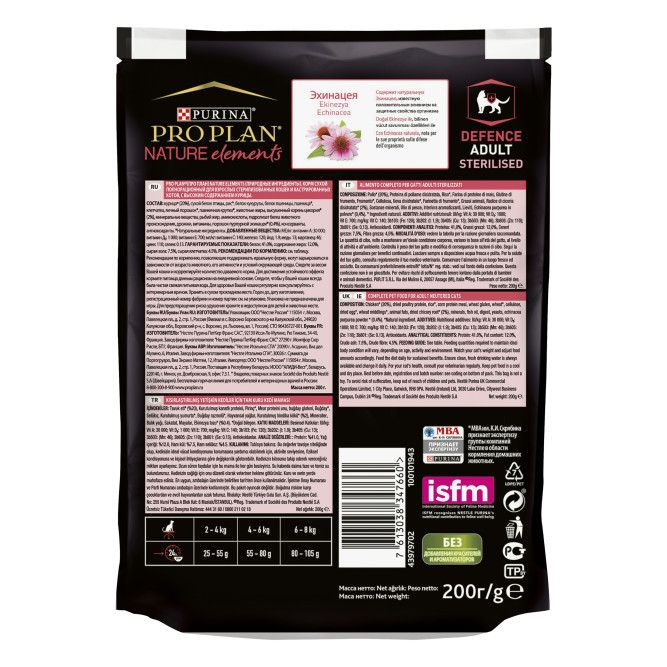 Pro Plan Nature Elements сухой корм для взрослых стерилизованных кошек с курицей - 200 г