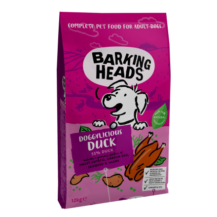 Barking Heads Doggylicious Duck сухой беззерновой корм для взрослых собак с уткой и бататом - 12 кг