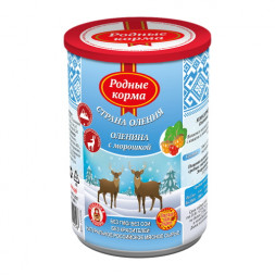 Родные Корма влажный корм для взрослых собак оленина с морошкой в консервах - 400 г х 12 шт