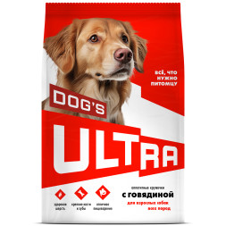 Ultra полнорационный сухой корм для взроcлых собак всех пород, с говядиной - 600 г