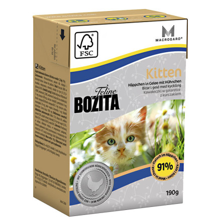 Bozita Funktion Kitten кусочки курицы в желе для котят, беременных и кормящих кошек - 190 г