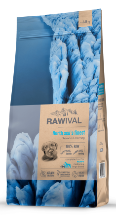 Rawival North Sea’s Finest сухой корм для щенков средних и крупных пород с лососем и сельдью - 2,5 кг