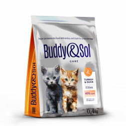 Buddy&amp;Sol Care Kitten сухой корм для котят с индейкой и уткой - 400 г