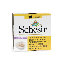 Schesir Cat Adult влажный корм для взрослых кошек с цыпленком и рисом в консервах - 85 г х 14 шт