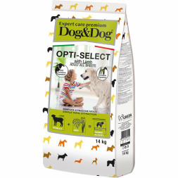 Dog&amp;Dog Expert Premium Opti-Select сухой корм для взрослых собак с ягненком - 14 кг