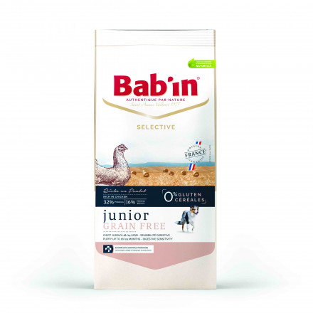 Babin Selective Junior Grain Free сухой беззерновой корм для щенков с 18 до 24 месяцев с курицей и форелью - 3 кг