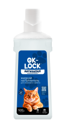 Ok-Lock Антизапах жидкий наполнитель для кошачьего туалета, без аромата - 500 мл