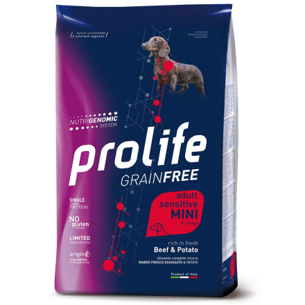 Prolife Grain Free Sensitive Mini корм для собак с говядиной и картофелем - 0,6 кг