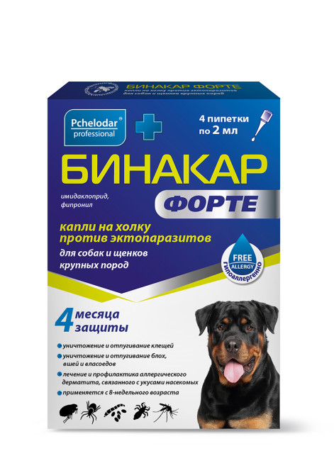 Бинакар Форте капли на холку для собак и щенков крупных пород - 2 мл №4